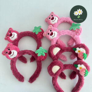 Lotso Bear Headband Bobo Ball Set Christmas Gift Strawberry Flower Bucket Diy Material 草莓熊发箍