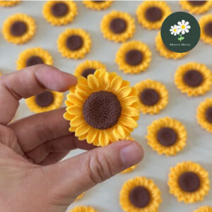 (5Pcs/Pack) 4cm Diameter DIY Material 3D Yellow Sunflower Flower Bunga Matahari 3D太阳花向日葵DIY材料