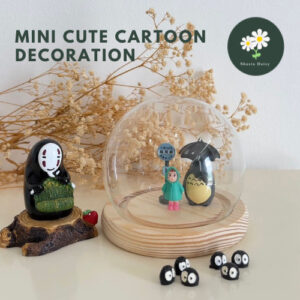 Mini Cute Cartoon Totoro Figure In Raincoat XiaoMei Dustbunny Decoration 迷你可爱卡通千与千寻无脸男/小煤球等摆件