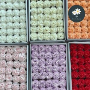 Per Pcs Mini Carnation Soap Flower Head Soap Flower Immortal Simulation Flower Gift Box Bouquet Material 迷你康乃馨香皂花花头
