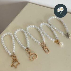 DIY Keychain Door Buckle Phone Case Chain Glass Pearl Hand Chain Handmade Beaded Pendant 钥匙扣门扣手机壳挂链 玻璃珍珠手提链 手工串珠挂件