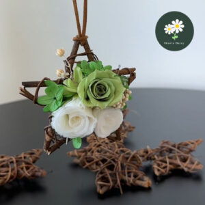 星星永生花挂件五角星永生花圣诞店铺门挂件 Star Preserved Flower Pendant Five-pointed Star Preserved Flower Christmas Accessories