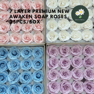 READY STOCK 7 LAYER PREMIUM NEW Awaken Soap Roses 25Pcs/Box Soap Roses 7层式苏醒香皂玫瑰花花头