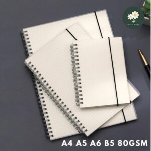 A4 A5 A6 B5 80gsm Grid Plain To Do List Notebook Diary Planner Stationery BukuNota空白&网格简约磨砂透明封面线圈本加厚笔记本